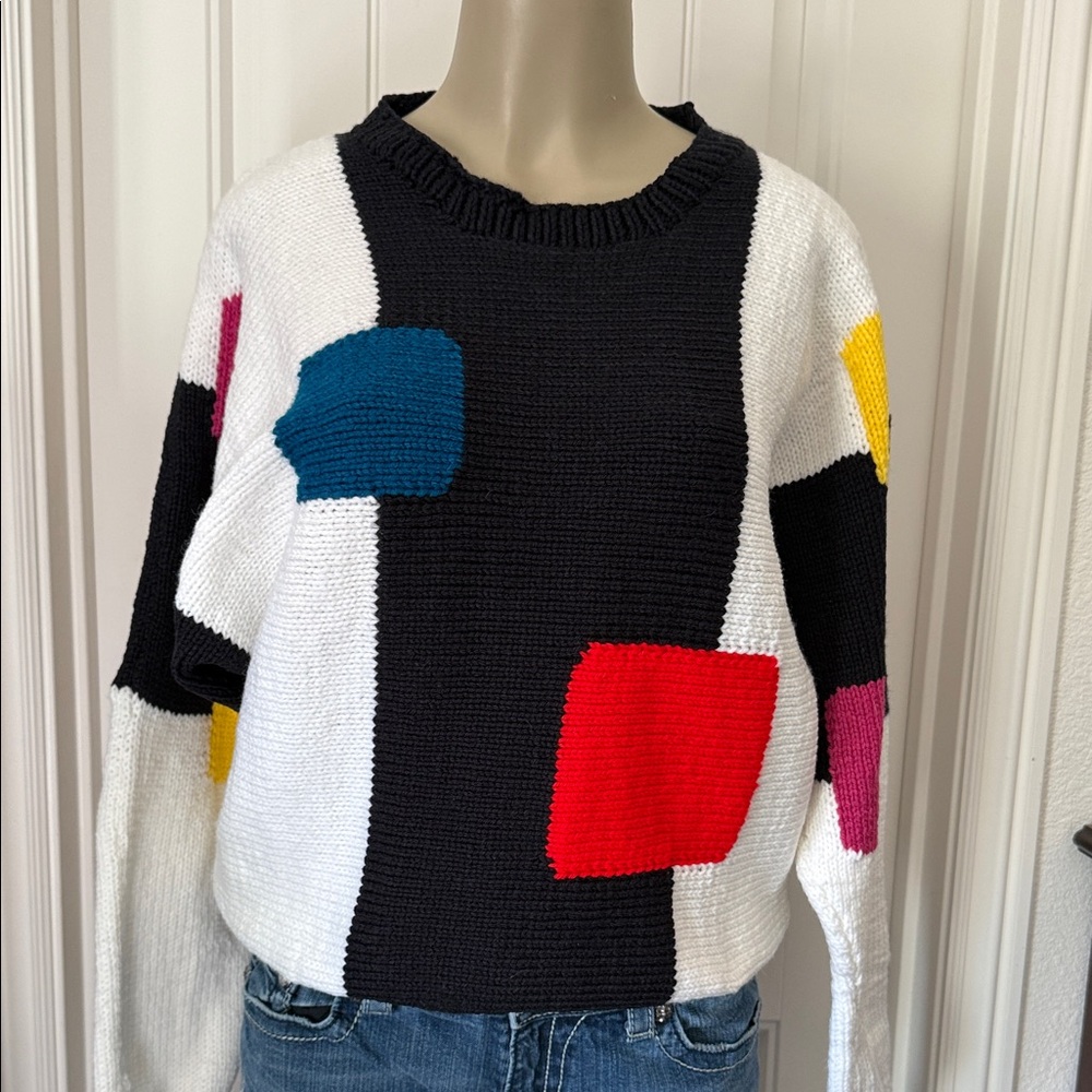 Color Block Women's Sweater medium, Vintage, unisex